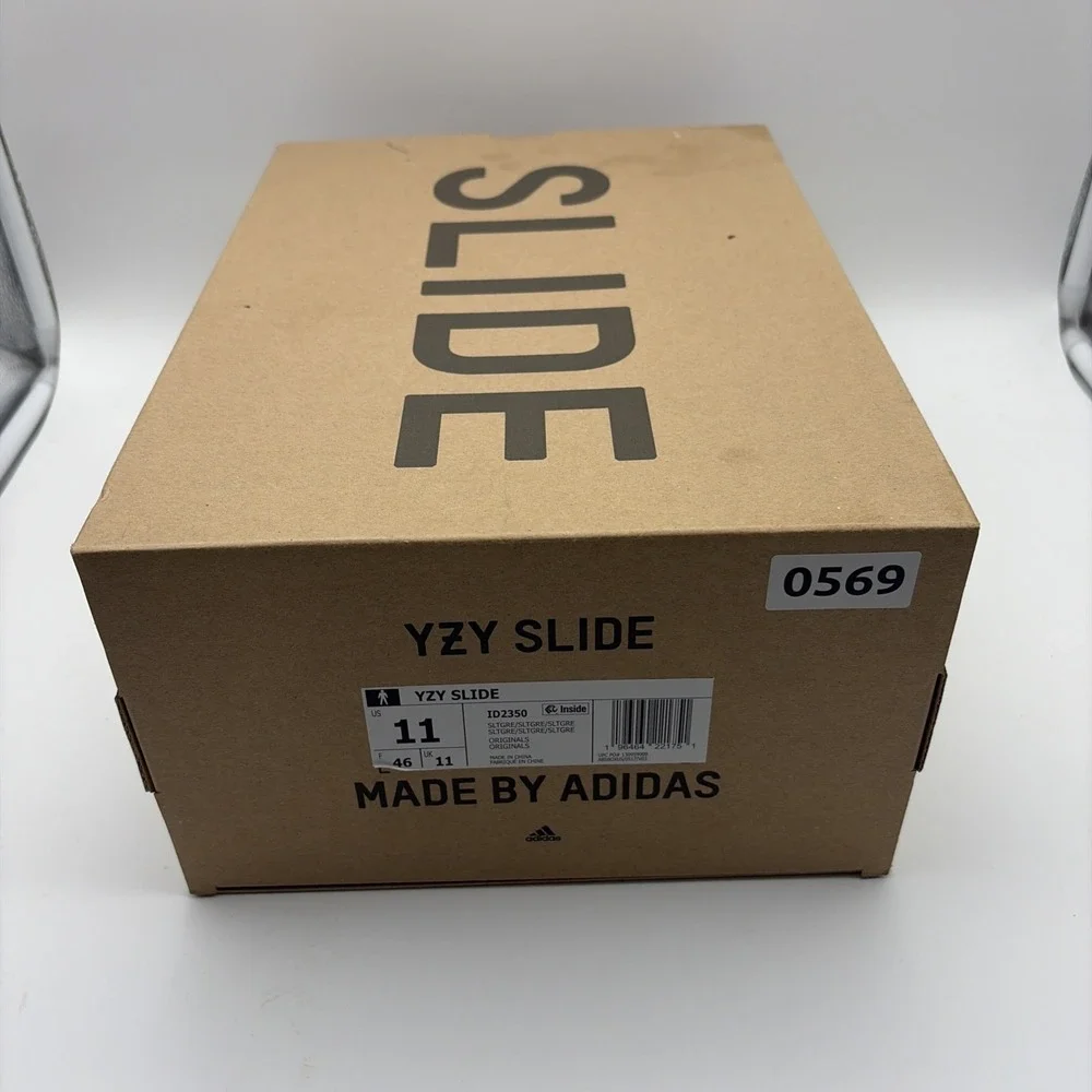 adidas Yeezy Slide Slate Grey ID2350 Mens Size 11 Gray Slip On Sneaker